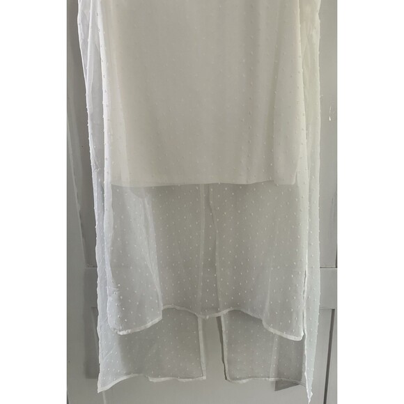 Jennie & Marlis White Sheer Tunic Top Size S - Picture 2 of 8
